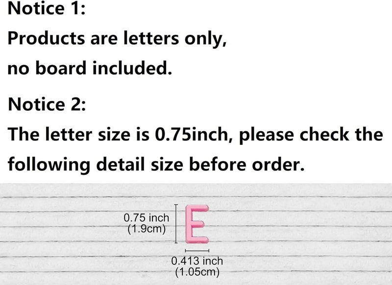 G GAMIT Felt Letter Board Letters Sets - Pre-cut 340pcs 3/4 Inch(0.75") Pink Letters with Canvas Bag(No Board Included) - Image 2